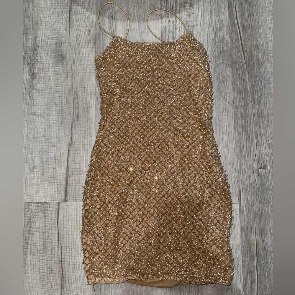 Elegant Gold Sequin Dress